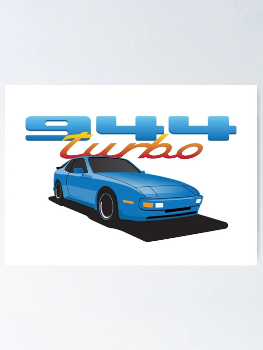 Porsche 944 turbo blue illustration
