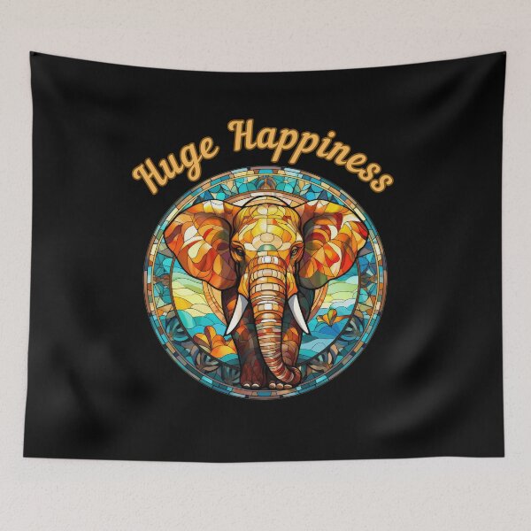 Item preview, Huge Happiness. watercolor elephant designed and sold by ElephantVibes.