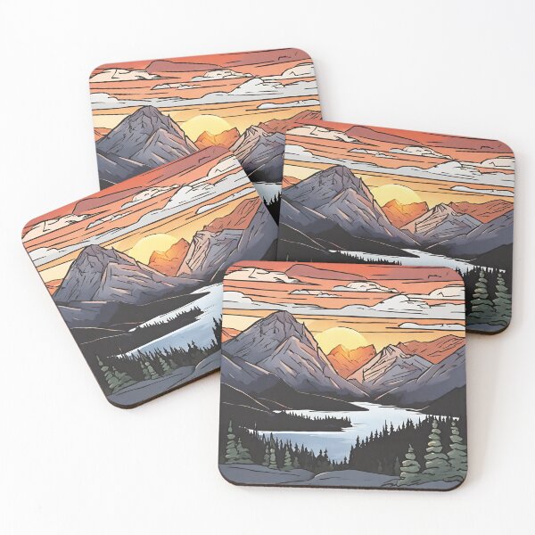 Item preview, Cartoon Mountain Sunset  designed and sold by CharmStudio.