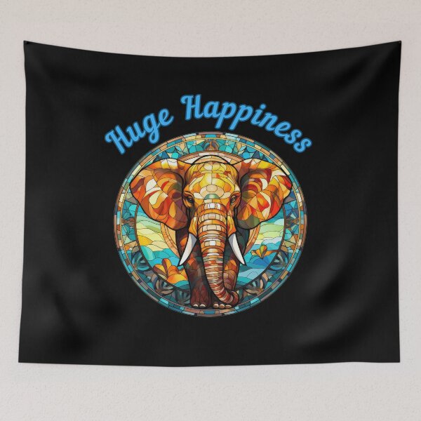 Item preview, Huge Happiness. elephant quote designed and sold by ElephantVibes.