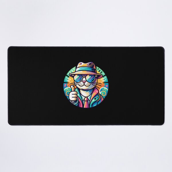 Item preview, Dapper Cat in Hat - Cool Feline with Thumbs Up designed and sold by ChromaticBlend.