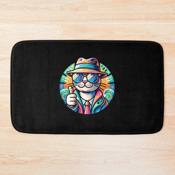 Item preview, Dapper Cat in Hat - Cool Feline with Thumbs Up designed and sold by ChromaticBlend.