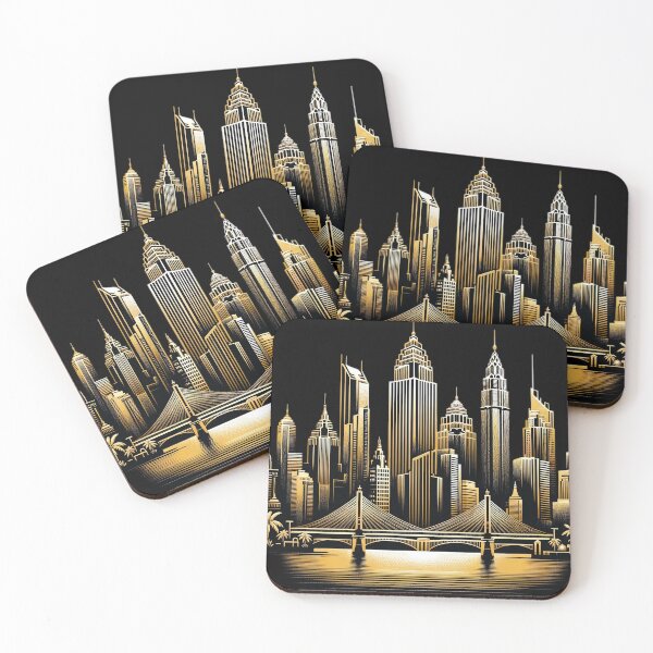 Item preview, Golden Cityscape Elegance designed and sold by TriarArt.