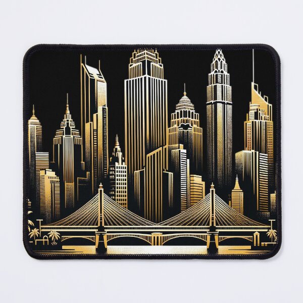 Item preview, Golden Cityscape Elegance designed and sold by TriarArt.