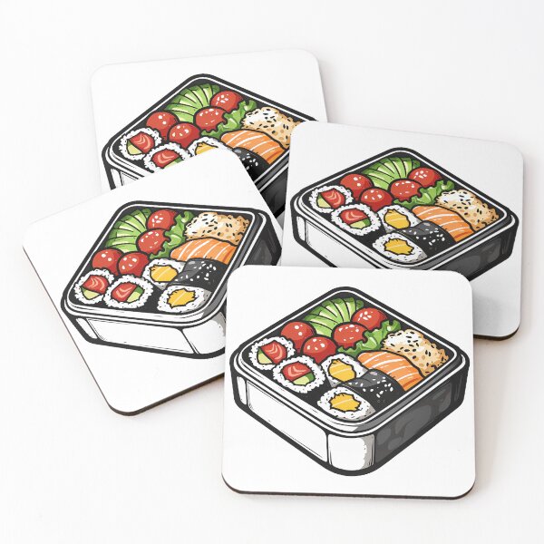 Item preview, Japanese Bento Box Meal Hand Drawn Food Illustration designed and sold by meganohm.