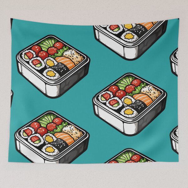 Item preview, Japanese Bento Box Meal Hand Drawn Food Illustration designed and sold by meganohm.
