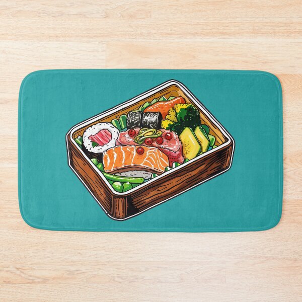 Item preview, Wooden Japanese Bento Box Meal Hand Drawn Food Illustration designed and sold by meganohm.
