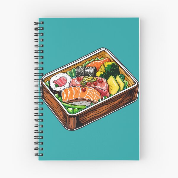 Item preview, Wooden Japanese Bento Box Meal Hand Drawn Food Illustration designed and sold by meganohm.