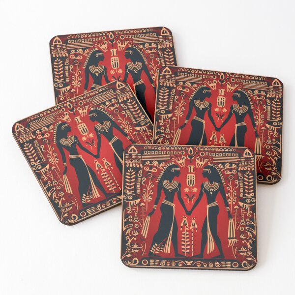 Item preview, The Red Hieroglyph Tile designed and sold by Bring Back Culture.