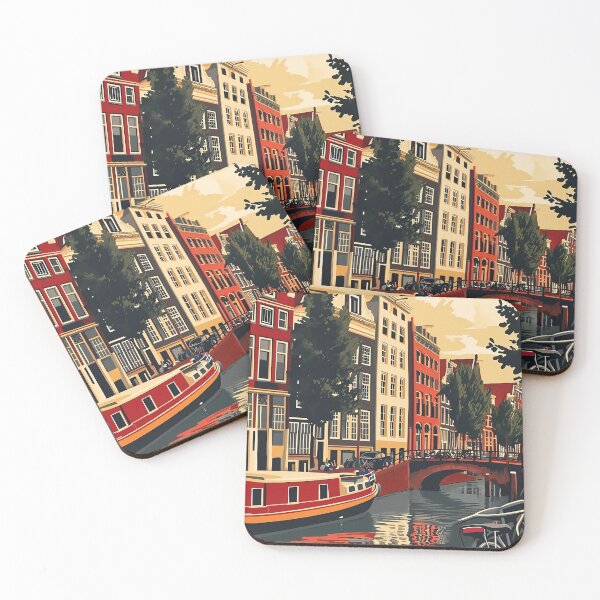 Item preview, Dutch Canal Charm Amsterdam Cityscape Art designed and sold by LoinneSio.