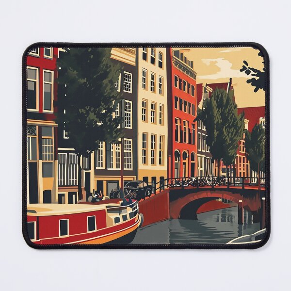 Item preview, Dutch Canal Charm Amsterdam Cityscape Art designed and sold by LoinneSio.