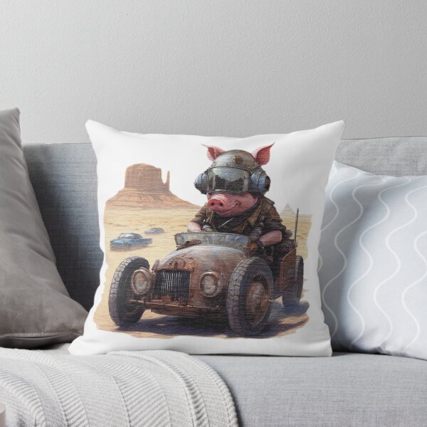 Item preview, a pig racing a car across the desert designed and sold by jnsmerchstore.