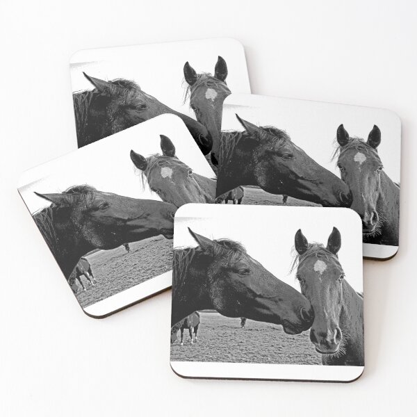 Item preview, Black and White Horse Couple designed and sold by KingdomWildlife.