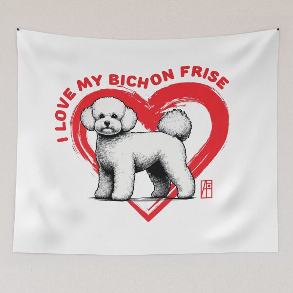 Item preview, I Love My Bichon Frise - I Love my dog - Temperamental dog designed and sold by ArtProjectShop.