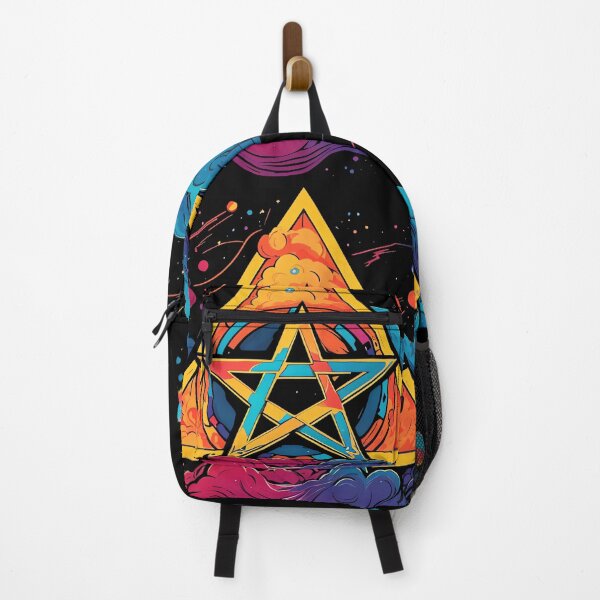 Item preview, Colorful Cosmic Space Pentagram and Triangle designed and sold by Occult Designs.