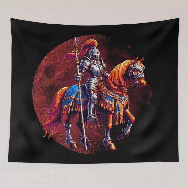 Item preview, Pixelated Knight on Horseback - Blood Moon designed and sold by HausKatz.