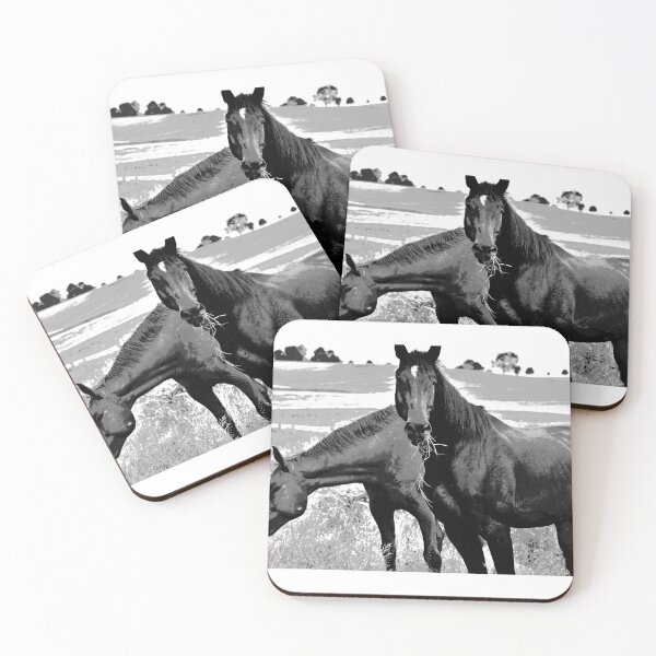 Item preview, Black and White Horses In The Field designed and sold by KingdomWildlife.