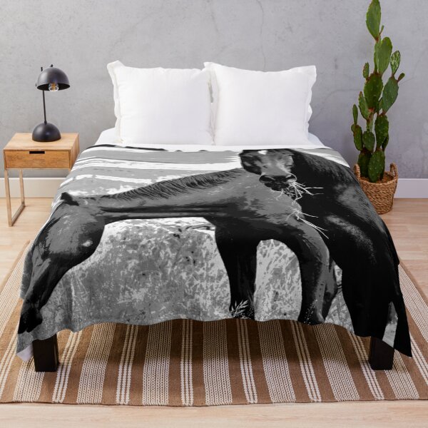 Item preview, Black and White Horses In The Field designed and sold by KingdomWildlife.