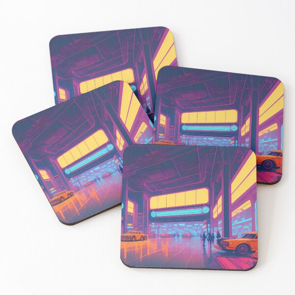 Item preview, Neon-lit cityscape with vintage cars, pedestrians, vibrant atmosphere. designed and sold by ArtComixHaven.