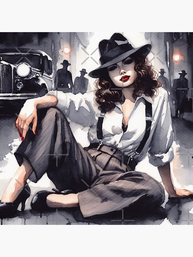 Mafia Girl Sitting on the Street [Noir]
