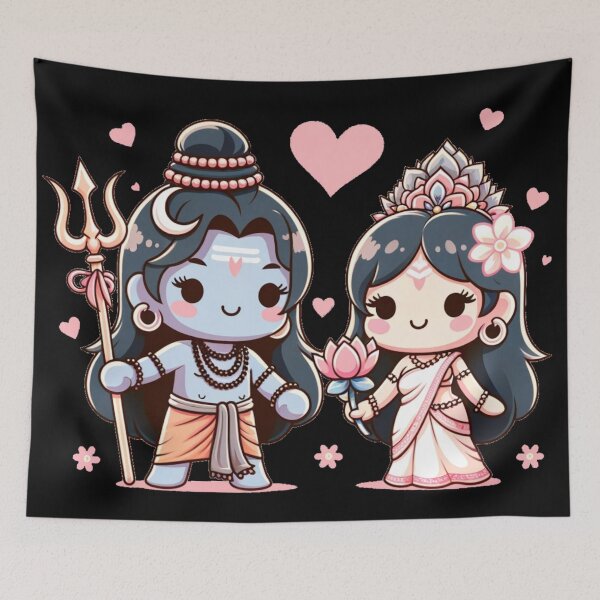 Aperçu de l'œuvre Shiva et Parvati: Duo Kawaii créée et vendue par lAnJefurtifeu.