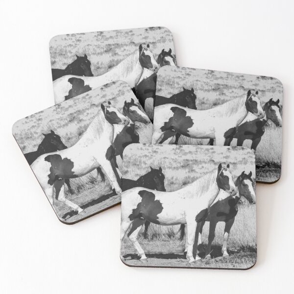 Item preview, Black and White Sunbathing Horses  designed and sold by KingdomWildlife.