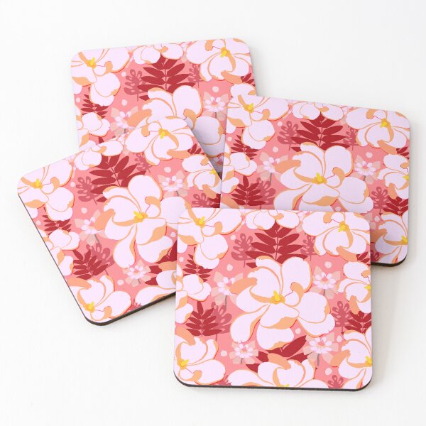 Item preview, Retro peach pink magnolias repeat designs artwork. designed and sold by Meteryards.