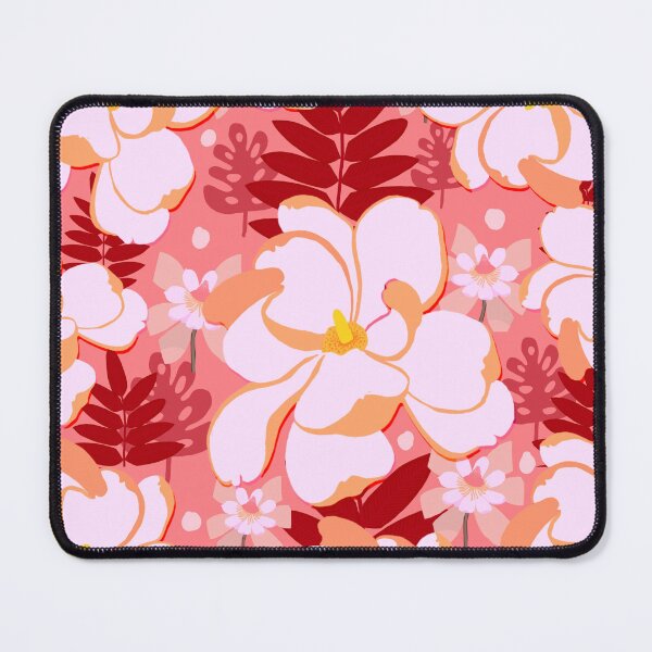 Item preview, Retro peach pink magnolias repeat designs artwork. designed and sold by Meteryards.