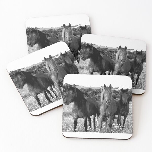 Item preview, Three Black and White Horses #2 designed and sold by KingdomWildlife.