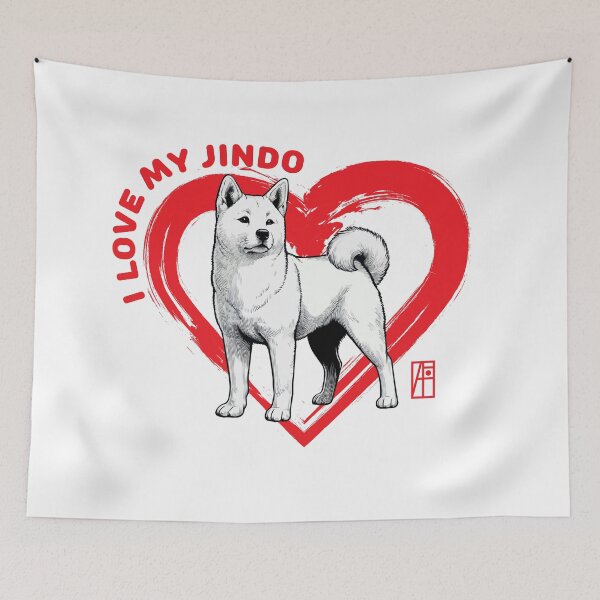 Item preview, I Love My Jindo - I Love my dog - Temperamental dog designed and sold by ArtProjectShop.