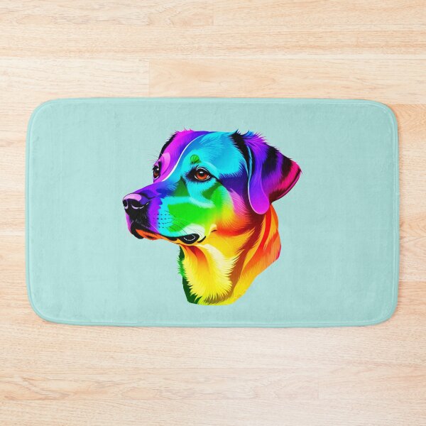 Artikelvorschau, Labrador Kopf in Regenbogen Farben entworfen und verkauft von AD-Digital-Art.