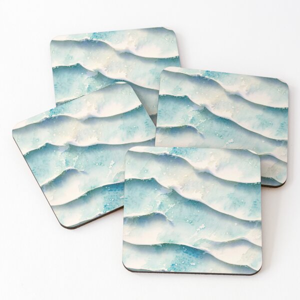 Item preview, Beautiful Blue Beach Seaside Waves Watercolor Surf Beach  designed and sold by InkAndTails.
