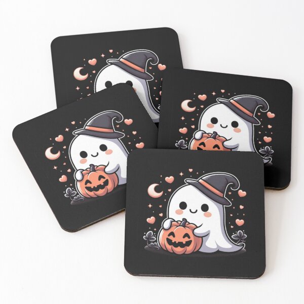 Item preview, Cute witchy ghost and pumpkin designed and sold by fangtasticprint.