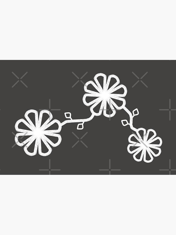Thumbnail 2 of 2, Laptop Sleeve, Flower Design Chalk Texture Gray Background designed and sold by CarlaBaremb.