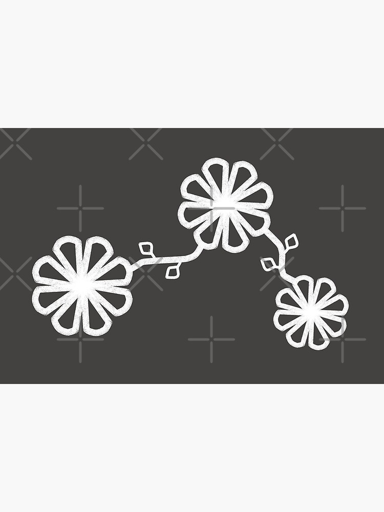 Thumbnail 6 of 6, Bath Mat, Flower Design Chalk Texture Gray Background designed and sold by CarlaBaremb.