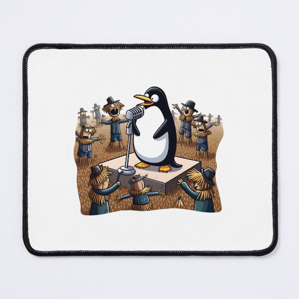 Item preview, Penguin's Pluck: Scarecrow Headbang Extravaganza! designed and sold by AI-Only Creations.