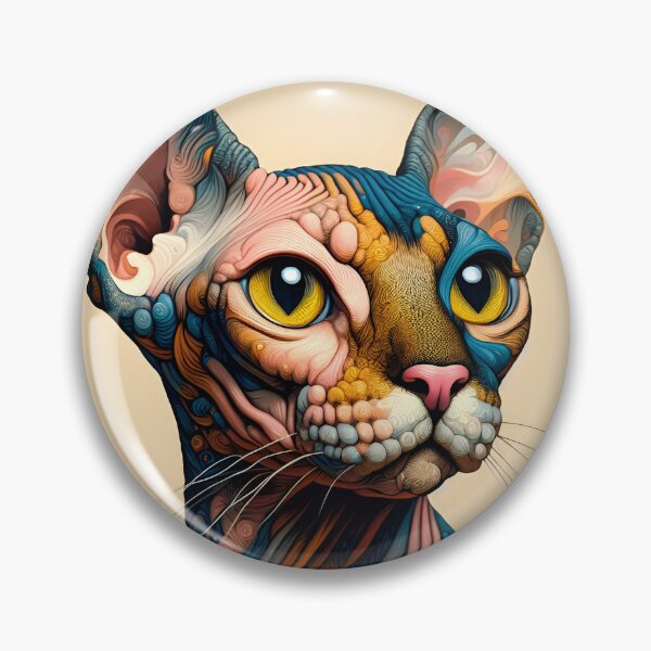 Item preview, Sphynx Serenade: De Kooning-Inspired Feline Elegance designed and sold by BastKittyStore.
