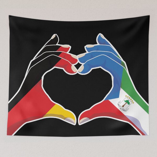 Item preview, Equatorial Guinea Equatoguinean Germany German Love Heart Peace designed and sold by FlagX.