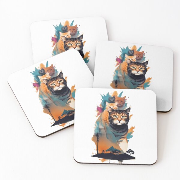 Item preview, Cat's Nature Bliss: Forest Frolics and Love-Glow Gaze designed and sold by Furbabies Art.