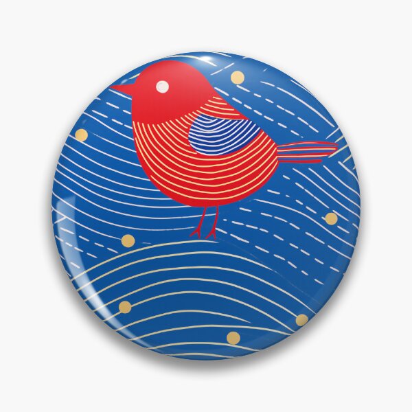 Item preview, Red Bird Blue Background designed and sold by EnchantArtCo.