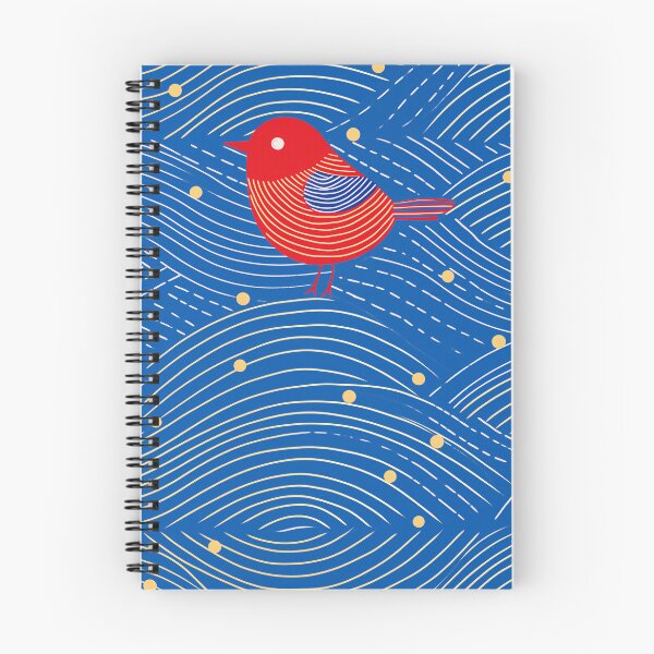 Item preview, Red Bird Blue Background designed and sold by EnchantArtCo.