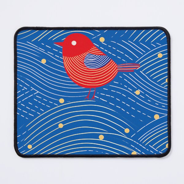 Item preview, Red Bird Blue Background designed and sold by EnchantArtCo.