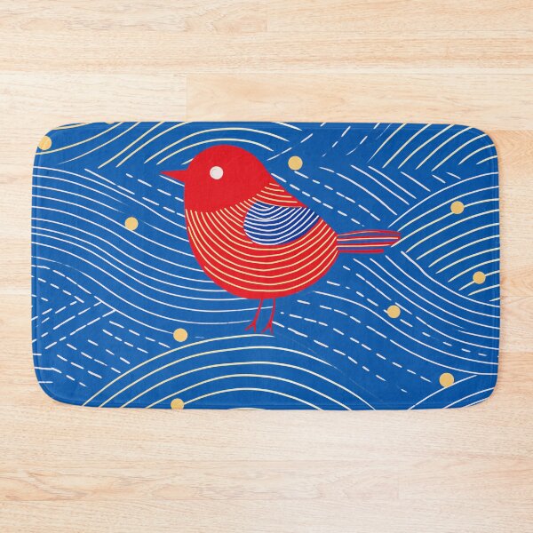 Item preview, Red Bird Blue Background designed and sold by EnchantArtCo.