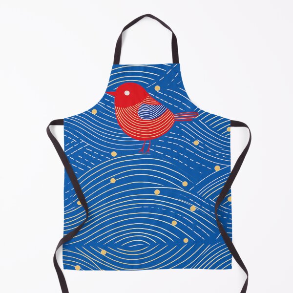 Item preview, Red Bird Blue Background designed and sold by EnchantArtCo.
