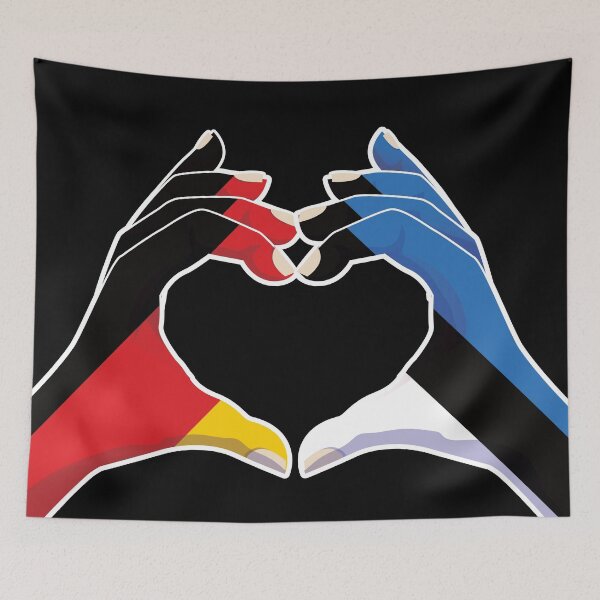 Aperçu de l'œuvre Estonie Allemagne estonienne Allemand Love Heart Peace créée et vendue par FlagX.