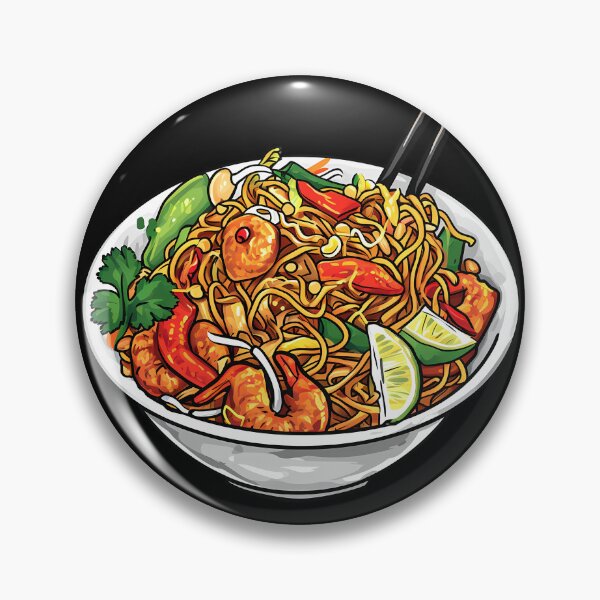 Item preview, Pad Thai Meal Hand-Drawn Food Illustration designed and sold by meganohm.