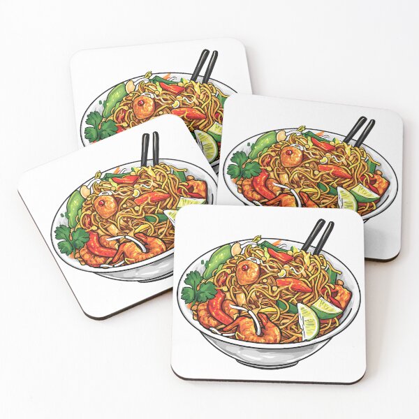 Item preview, Pad Thai Meal Hand-Drawn Food Illustration designed and sold by meganohm.