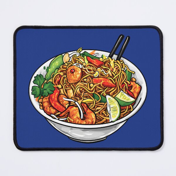 Item preview, Pad Thai Meal Hand-Drawn Food Illustration designed and sold by meganohm.