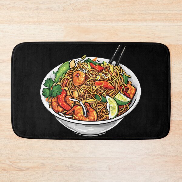 Item preview, Pad Thai Meal Hand-Drawn Food Illustration designed and sold by meganohm.