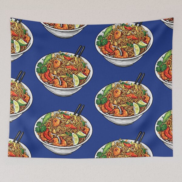 Item preview, Pad Thai Meal Hand-Drawn Food Illustration designed and sold by meganohm.